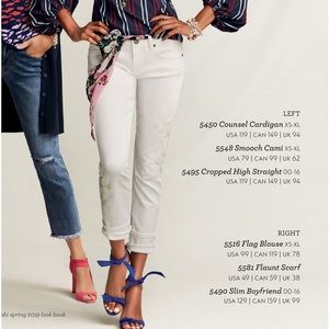 CAbi slim boyfriend embroidered jeans